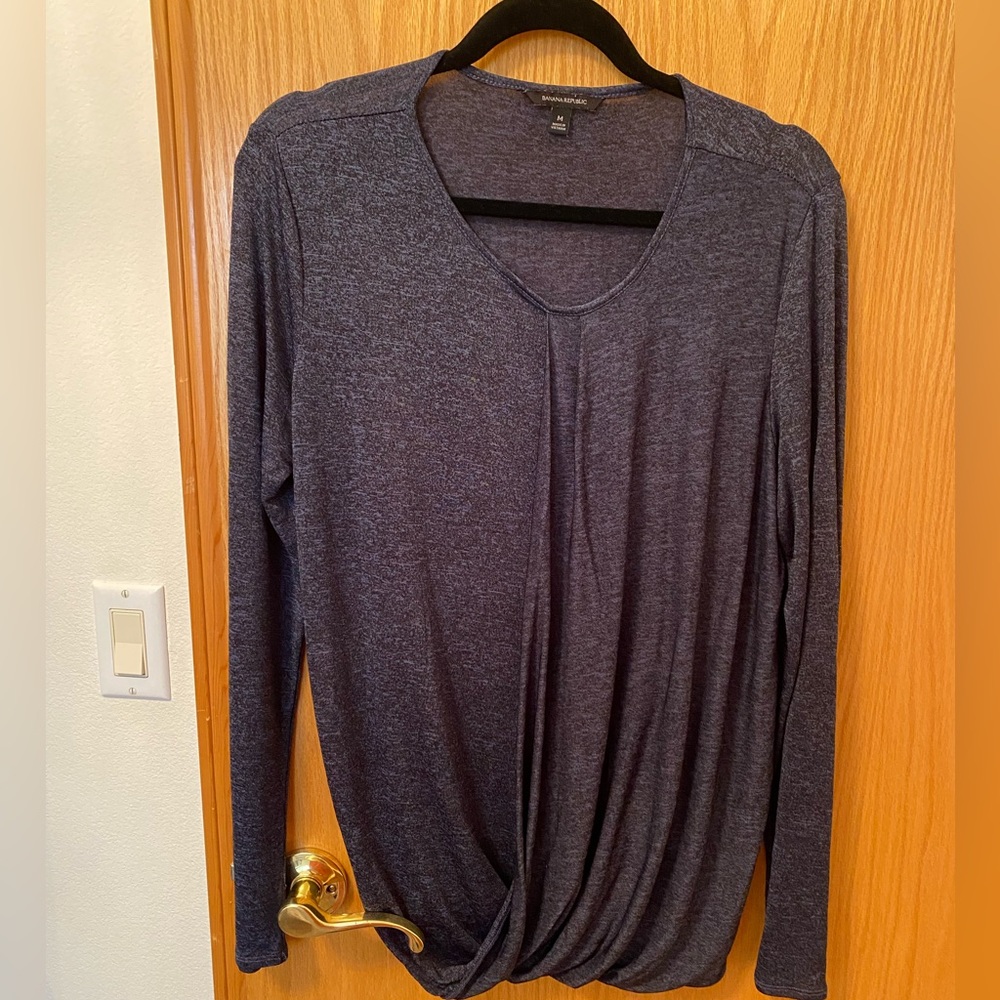 Banana republic medium navy drapey top